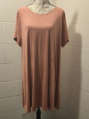Women's Dusty Rose Short Sleeve Swing Dress